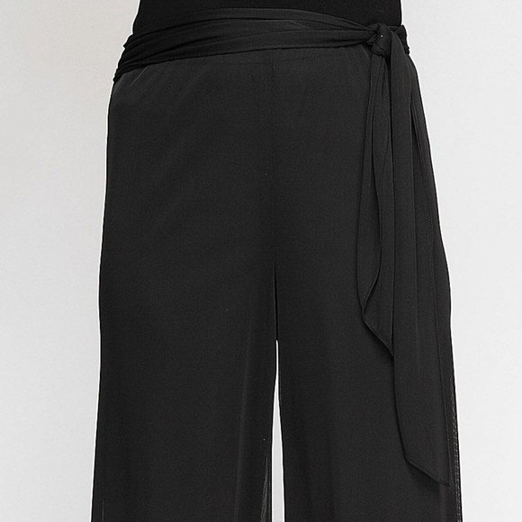 Jubulani Women's Tie Waist Wide Leg Flowy Mesh Pants Size Small NWOT - Picture 4 of 7